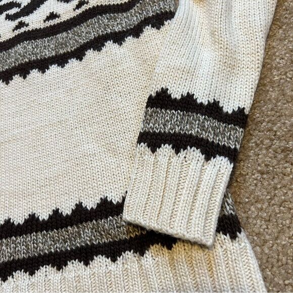 American Eagle Brown and cream intarsia knit oversized sweater, size XS - Picture 4 of 7